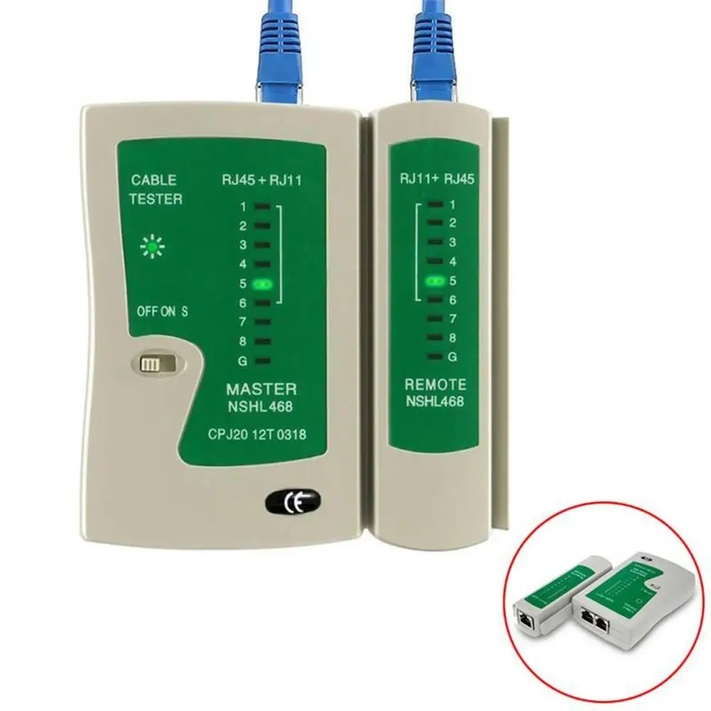 Profesional Tester de Cable de red RJ45 RJ11 RJ12 CAT5 UTP Tester de Cable LAN Detector remoto herramientas de prueba de red