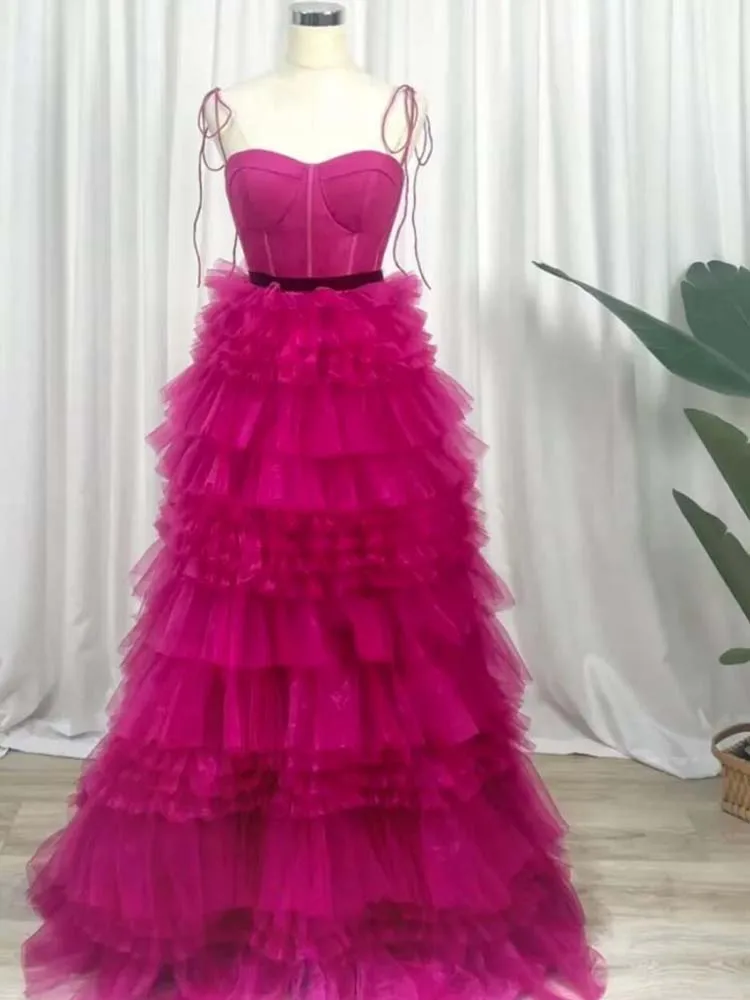 Vestido de noche de lavanda brillante, vestidos de fiesta largos de princesa, escote Corazón, manga corta, espalda abierta