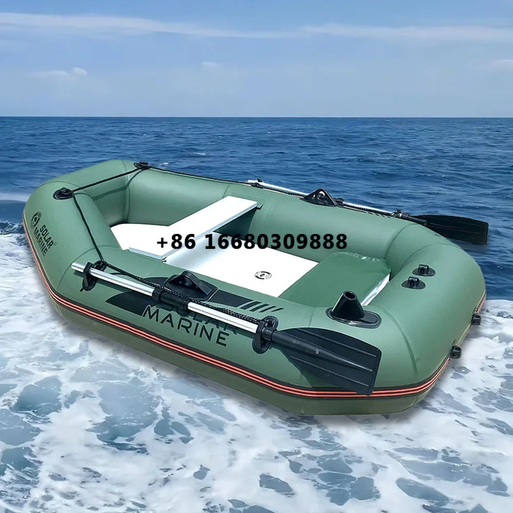 Solar Marine Single Inflatable Pontoon Boat Fishing Kayak Thicken Raft PVC Touring Canoe Swimming Pool Lake Toys for Adults