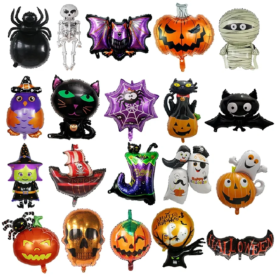 

Halloween Pumpkin Ghost Balloons Halloween Decoration Spider Foil Balloon Bat Globos Halloween Party Supplies Inflatable Kid toy