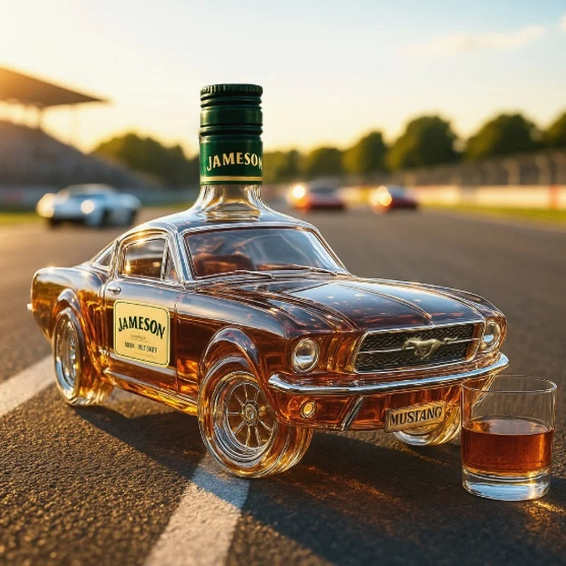 Nueva botella de whisky de coche de policía, estación independiente, superventas, cristal de whisky de caballo salvaje, novedad, juguete coleccionable, botella de Alcohol
