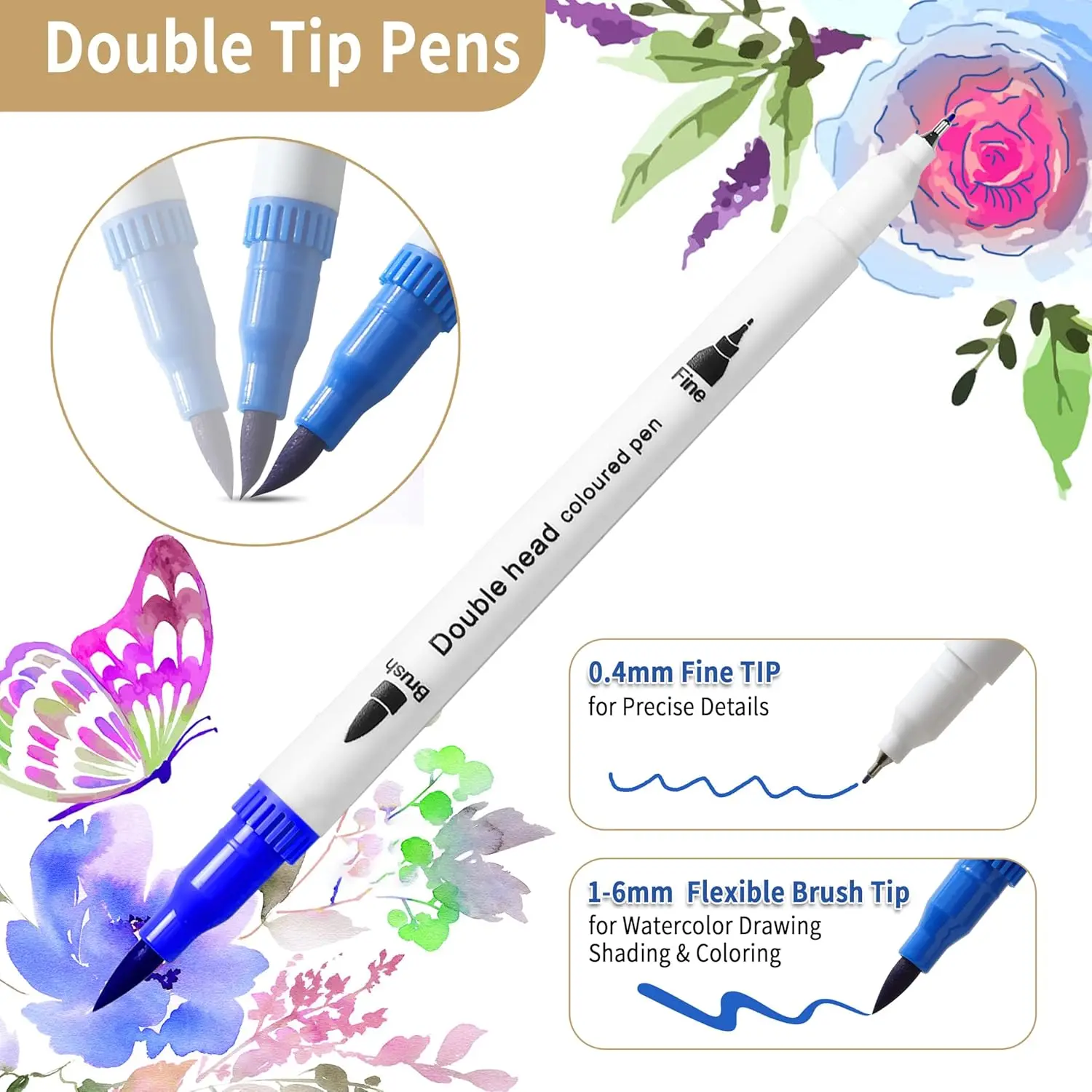 36 Pennarelli a Doppia Punta per Libri da Colorare per Adulti, Lettering e Disegno - Perfetti per Planner, Arte Doodle e Regali per Adolescenti