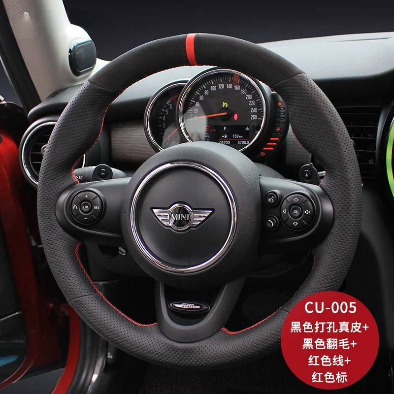 

For Mini Cooper Cabriolet Clubman Countryman For Smart Cabrio Forfour Roadster hand-stitched leather steering wheel cover