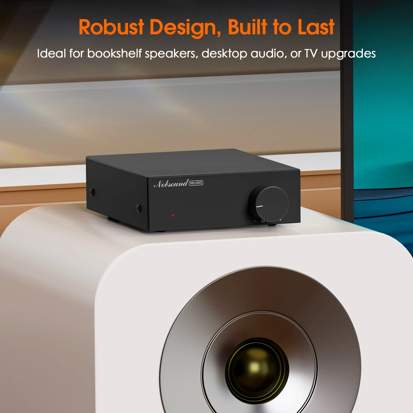 Nobsound NS-06G HiFi TPA3116 Amplificador digital Amplificador de potencia de escritorio para el hogar 60W × 2 con adaptador de corriente