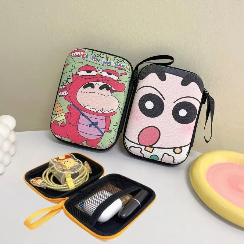 Kawaii Crayon Shin-Chan Headphone Storage Bag Large Coin Purse Charger Data Cable Hard Drive Mobile Power Supply Storage Box