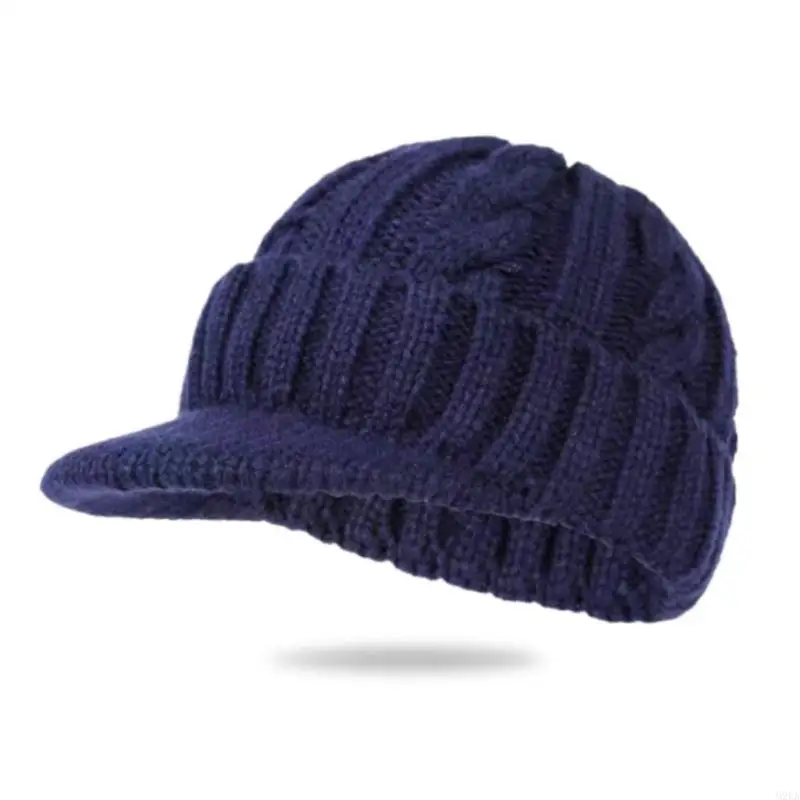 2026 New Windproof Ribbed Knit Cold Weather Hat Thermal Insulated Mens Ear Cap For Outdoor Use