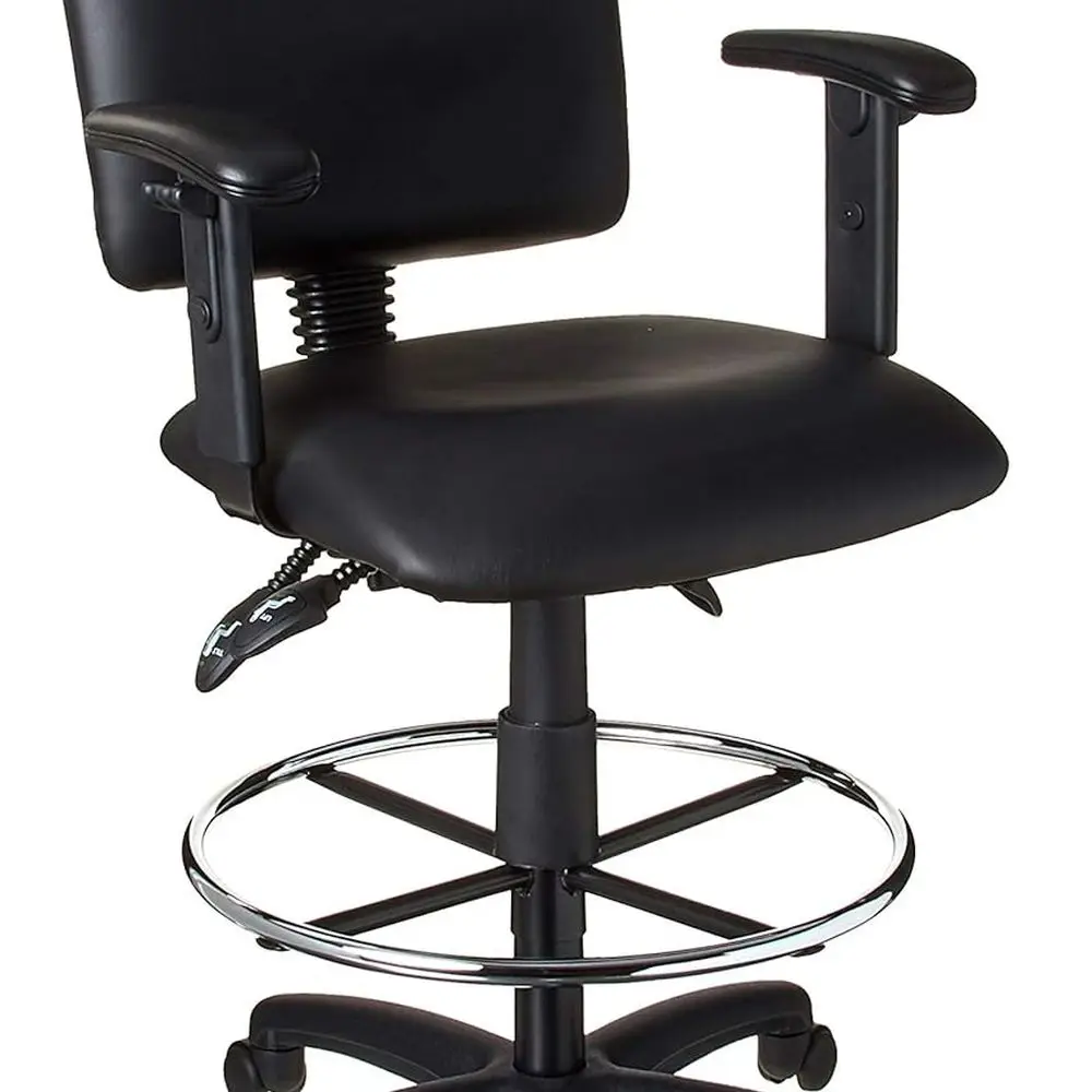 

Многофункциональный кожаный табурет с регулируемым кронштейном черного цвета от Oice Products B1646