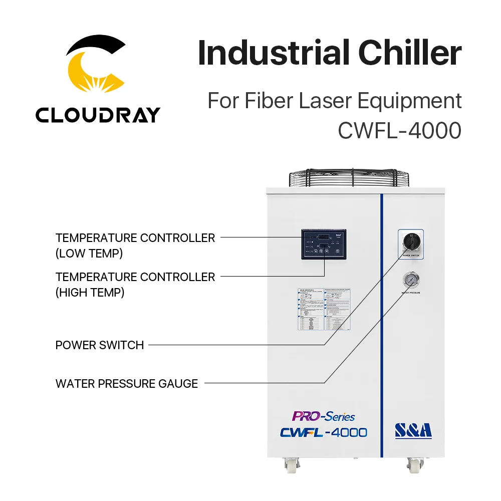 Cloudray original s & a laser de fibra industrial refrigerador CWFL-4000 220v/380v 50hz/60hz sistema de refrigeração para fonte de laser de fibra