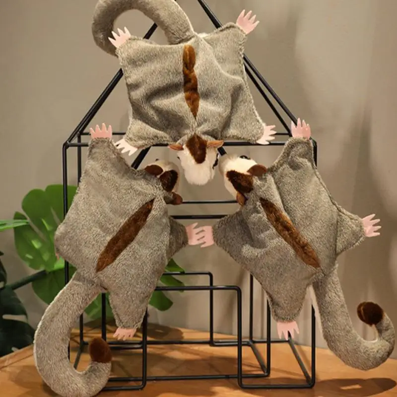 봉제 동물 귀여운 어린이 박제 동물 자석과 비행 다람쥐 봉제 인형 현실적인 귀여워 진정 동반자 장난감