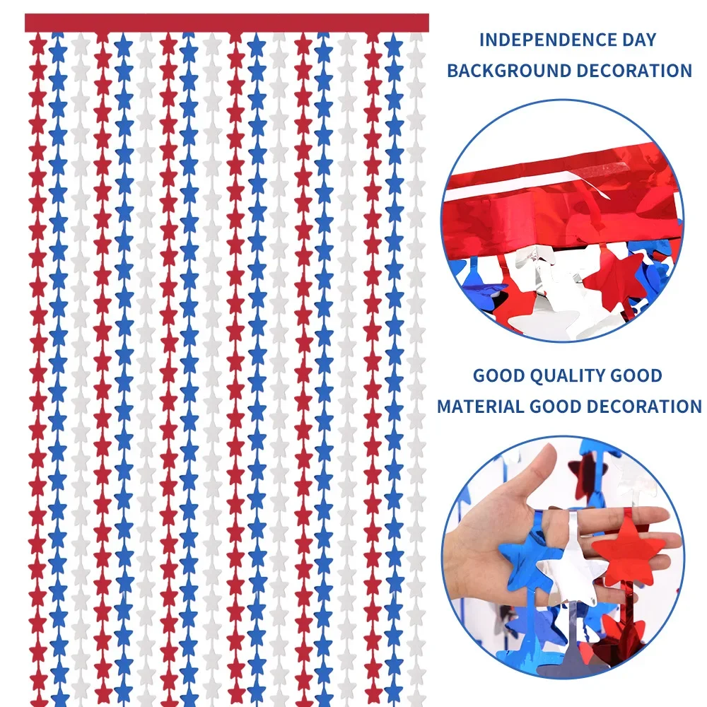 Patriotic Tinsel Fringe Curtains 3