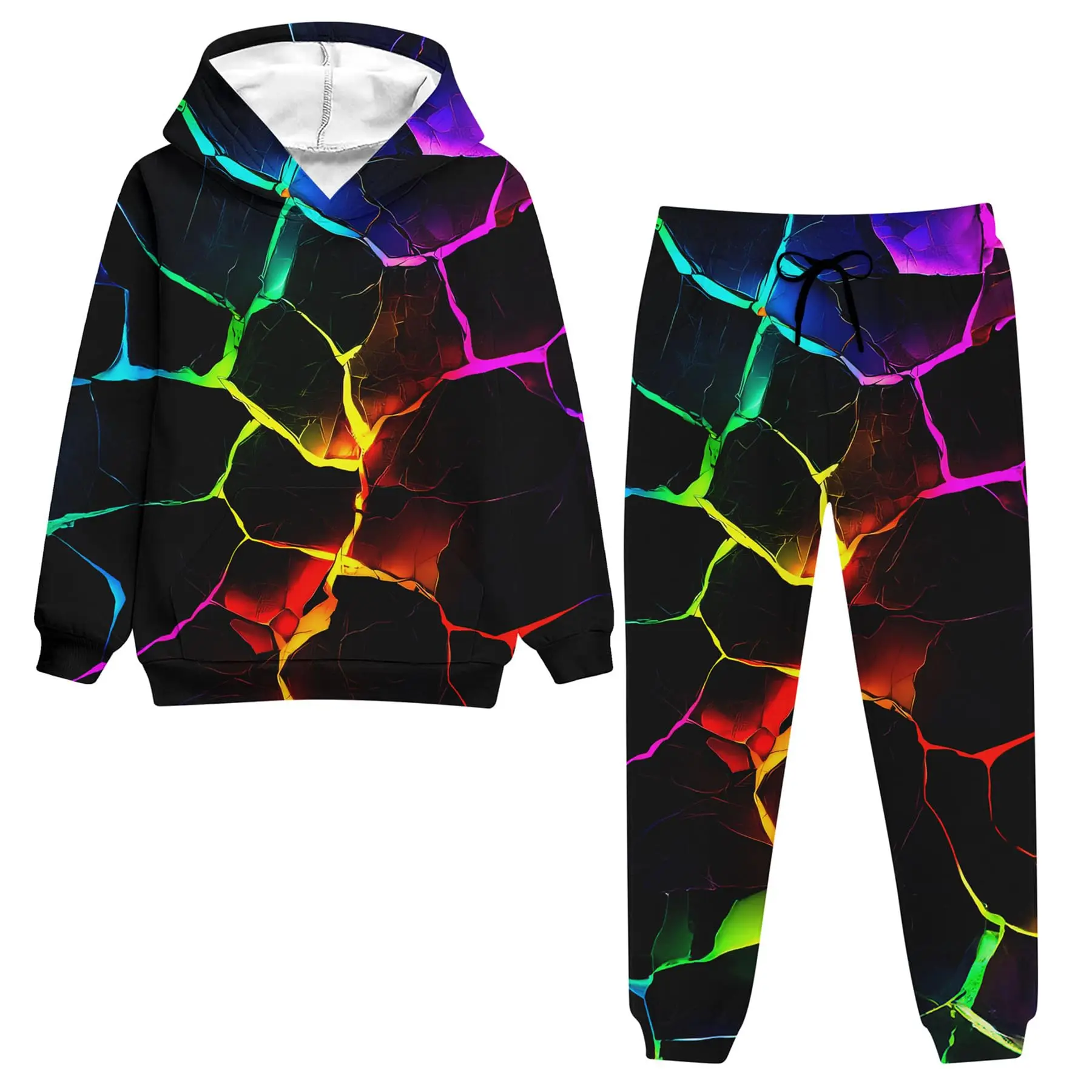 Conjuntos de pantalones con capucha y estampado 3D con gráfico abstracto para hombre, sudaderas informales, pantalones de chándal, trajes de dos piezas, ropa de chándal para hombre