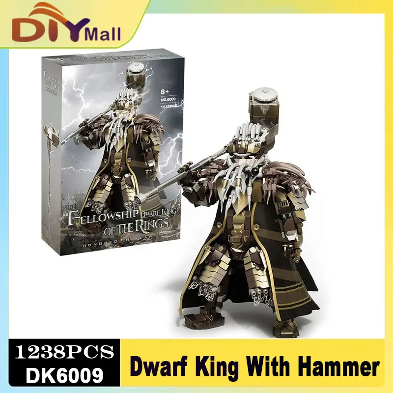 

MOC Dwarf King с молотком, строительные блоки, 1238 шт., фантазийная модель, фигурка, собранные кирпичи, обучающая игрушка STEM DK6009