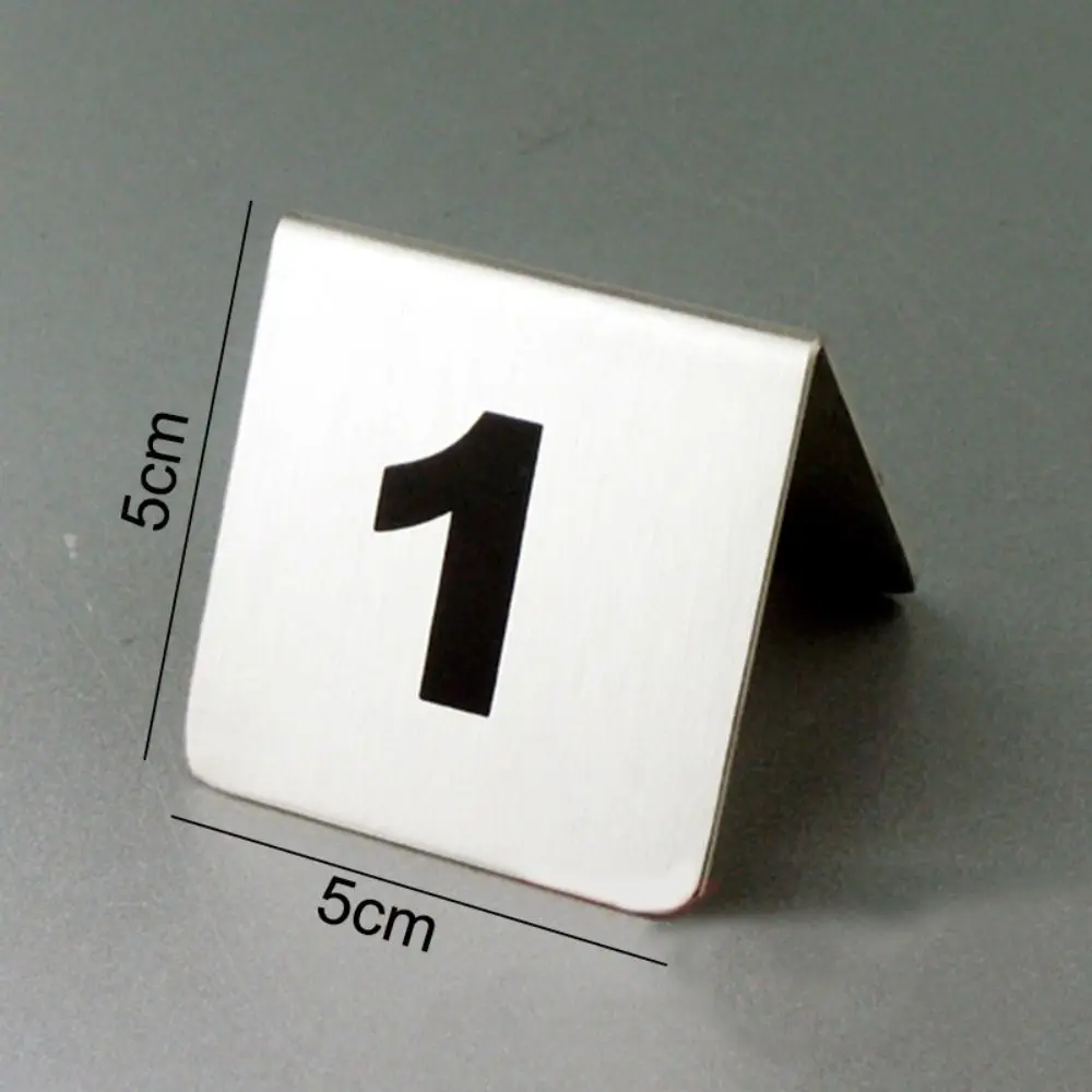 10Pcs/Set Stainless Steel Table Number Plate Double Sided Numbered 1 Through 20 Digital Card Plate Desktop Number Sign - view 6