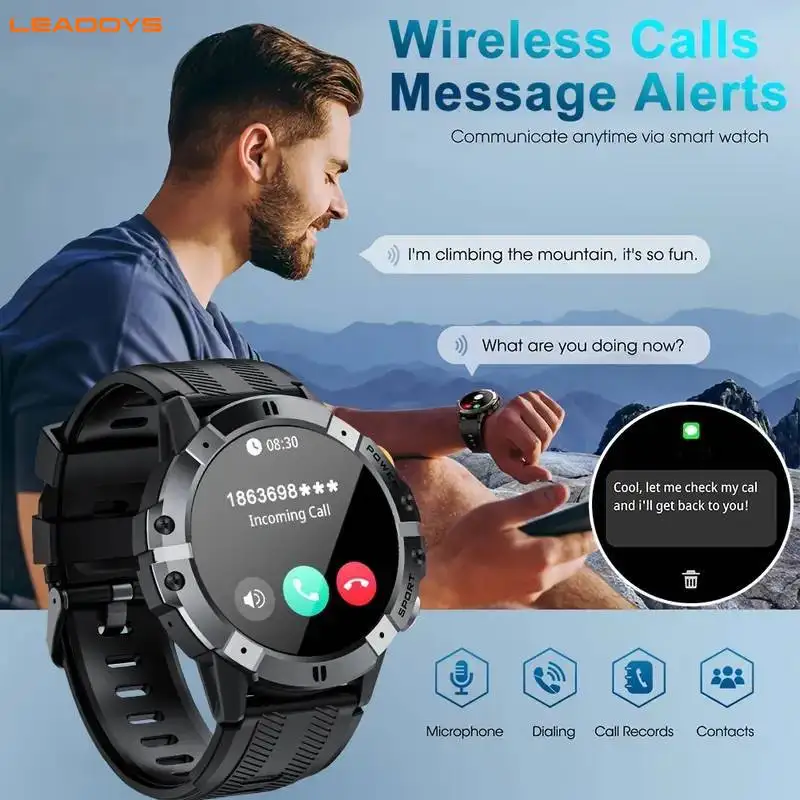

LEADOYS C29 Outdoor mountaineering smartwatch for men with blood pressure and blood oxygen monitoring, Bluetooth call, sports an