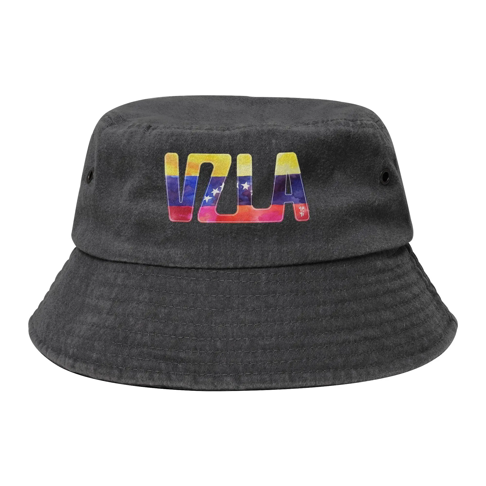 VZLA Heart Cotton Bucket Hat for Woman Vocation  Denim Fisherman Hat Harajuku for Hiking