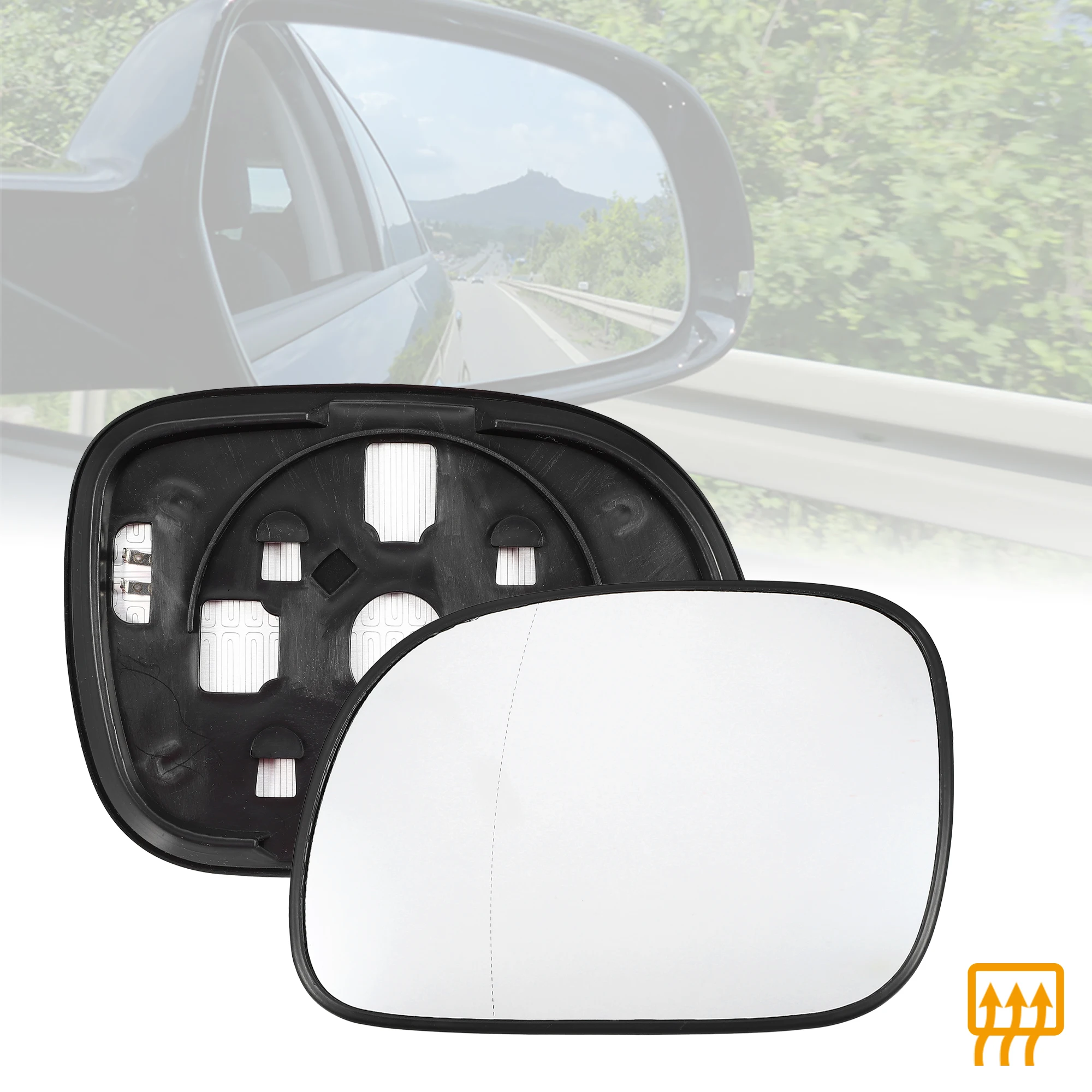 Uxcell-espejo retrovisor izquierdo para coche, respaldo de cristal con calefacción para Dodge Caravan, Chrysler Town Country, Chrysler Grand Voyager