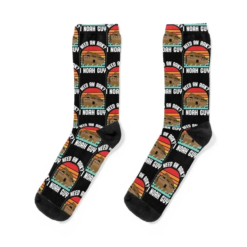 Need an Ark I Noah Guy Vintage Funny Christian Pun Humor Socks fashionable custom sports floral Woman Socks Men's