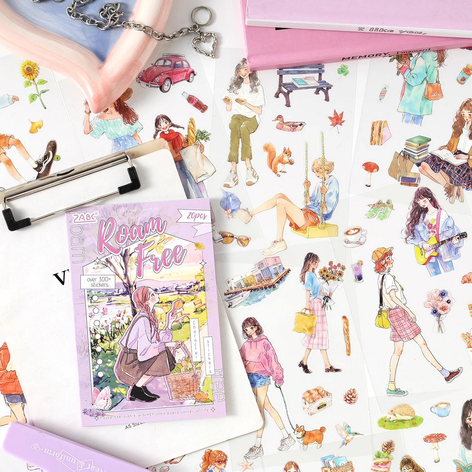 20sheets Chasing Ordinary 2.0 Series Kawaii Ins Girls' Daily Life Die Cut Sticker Book DIY Scrapbook Decoration Stickers