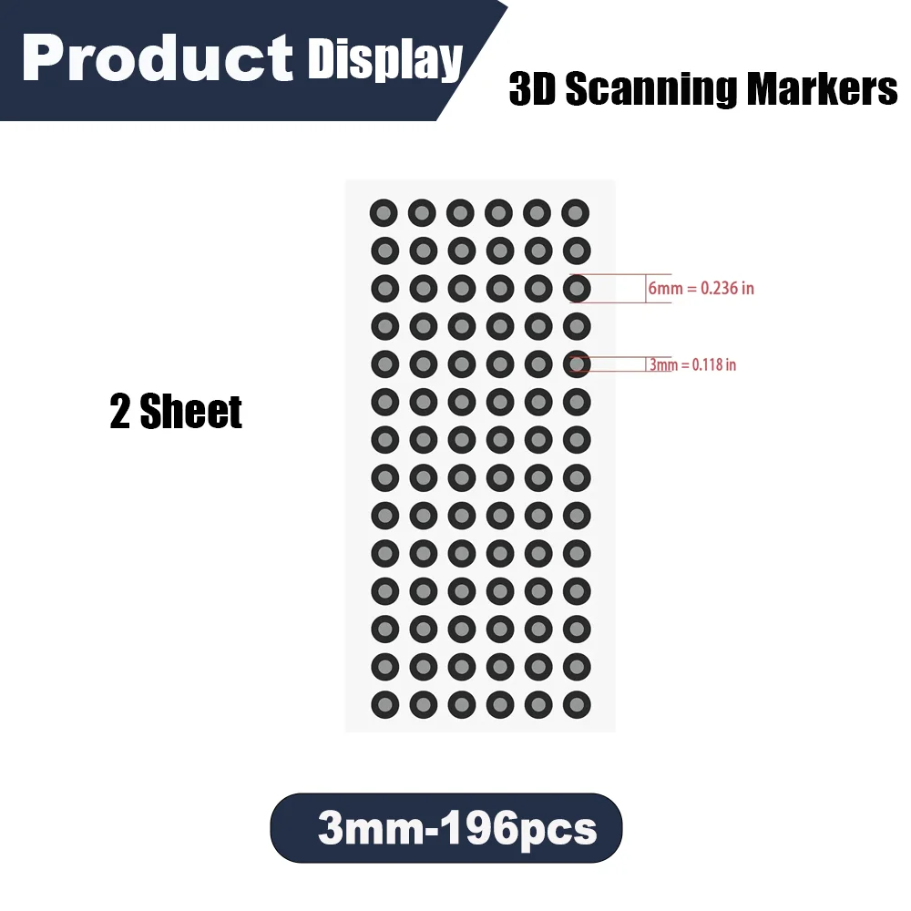 3/6mm 3D Scanning Marker for 3D Scanner, Tracking Dot Reference Point Markers, Diffuse Reflection Markers for 3D Scanner