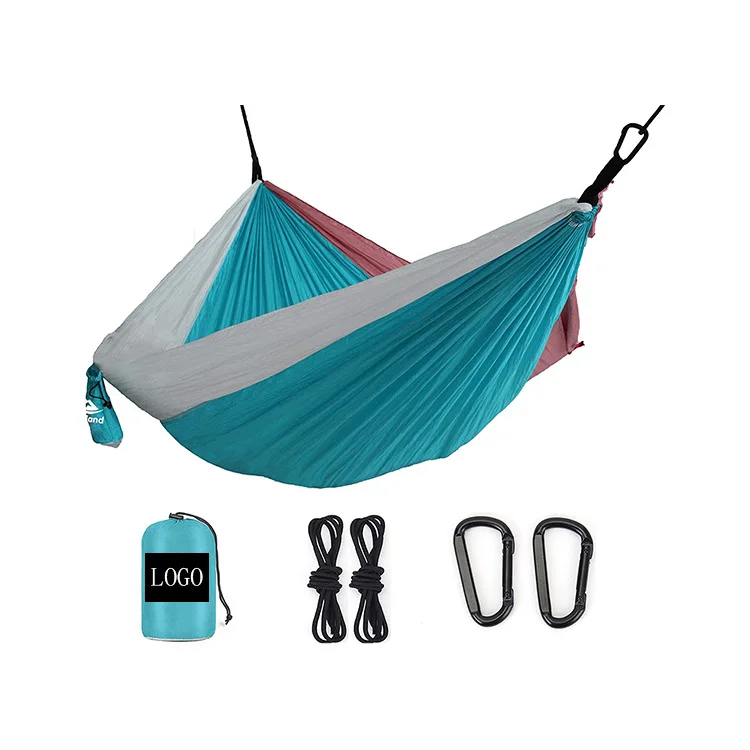 Ultra-Compact Self-Storing Hammock 270x140CM - Parachute Nylon, No Extra Bag, Portable Camping Hanging Bed quick-drying,