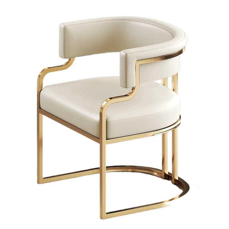 Designer Unique Dining Chairs Beige Gold Legs Waiting Fashion Sofa Chairs Luxury Adults Floor Protector Sillas Indoor Supplies