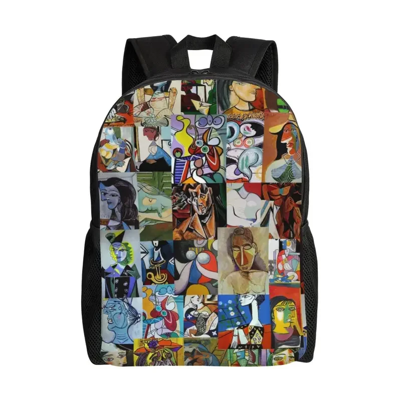 Mochila Artwork personalizada para mulheres e homens, Bookbag Casual, Painting Art Bags, escola universitária, Picasso