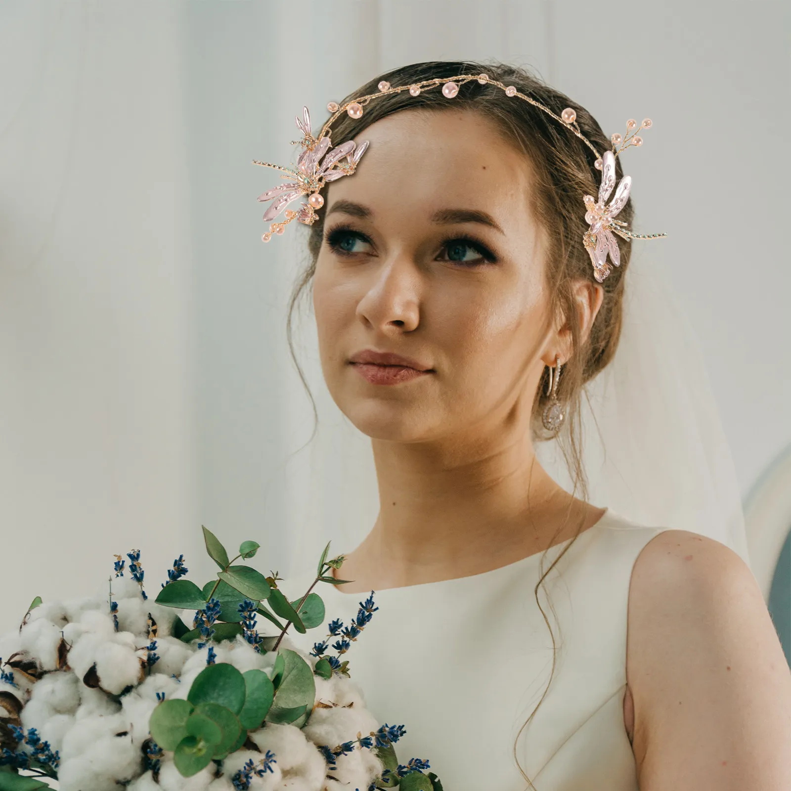 

Жемчужная свадебная повязка на голову, легкий свадебный головной убор для украшения волос для невест и девушек, для особых случаев и вечеринок