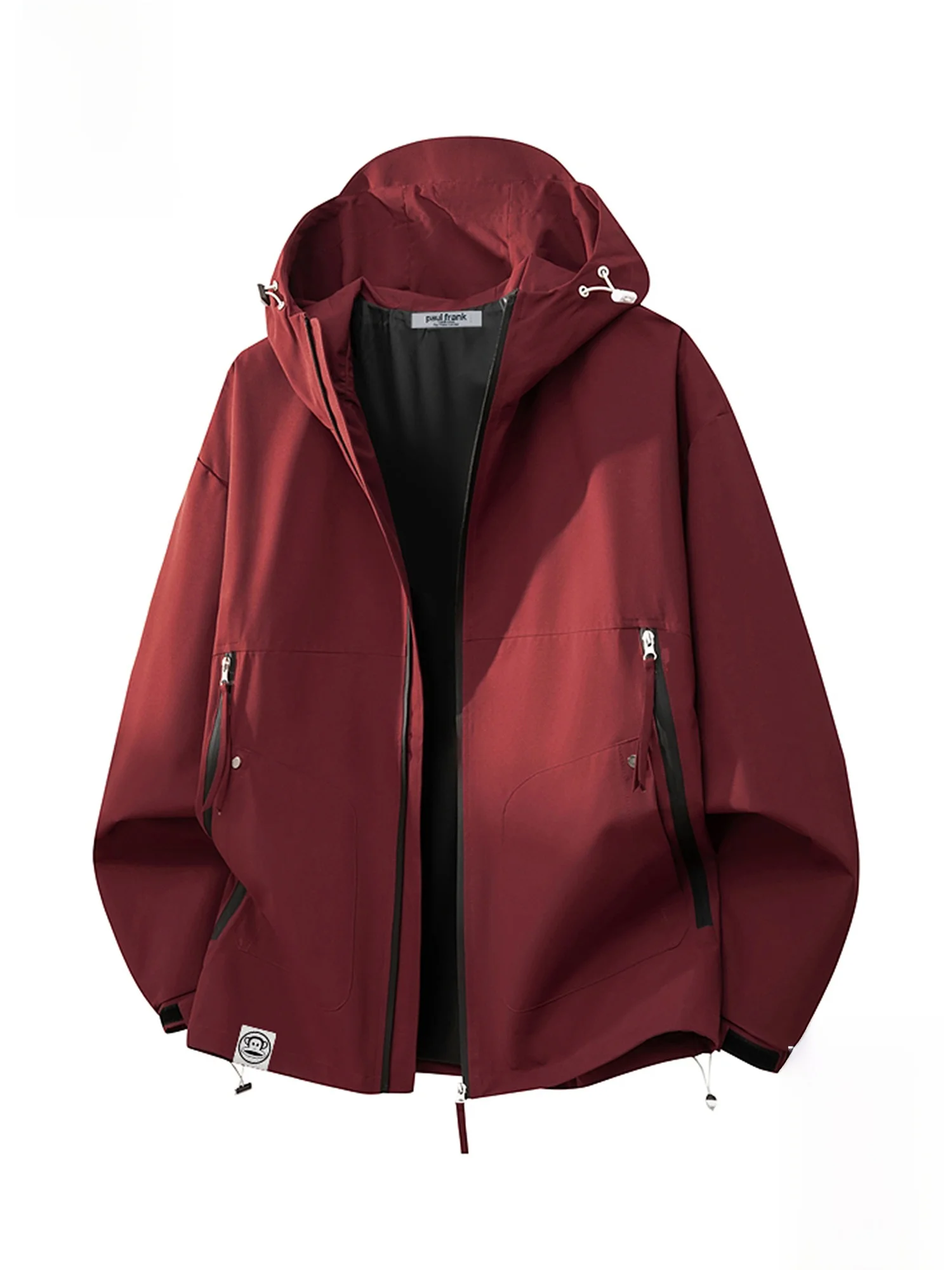 

PaulFrank Men's Loose Fit Hoodie Jaet Spring Casual Sportswear Red Monkey Face Zipper ket Durable Polyester Fiber