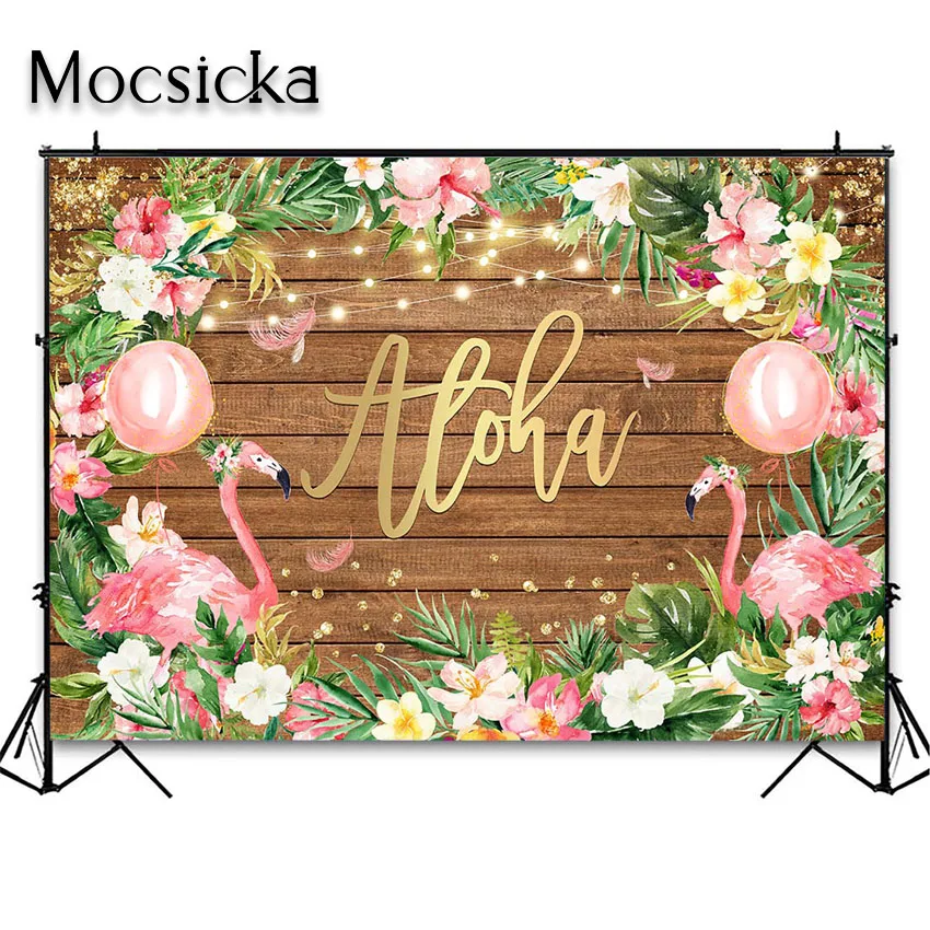Mocsicka Aloha telón de fondo verano Luau flores tropicales fotografía hawaiana decoraciones de fondo cumpleaños Baby Shower fiesta