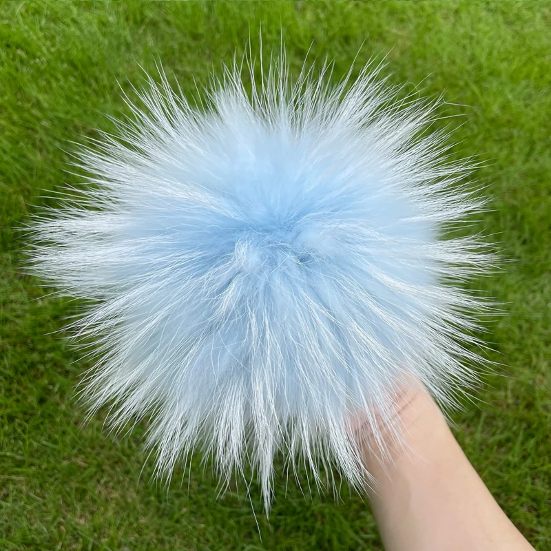 Soft 100% natural fox fur pompom raccoon fur pom pom for hat beanies For Caps Bags Scarf