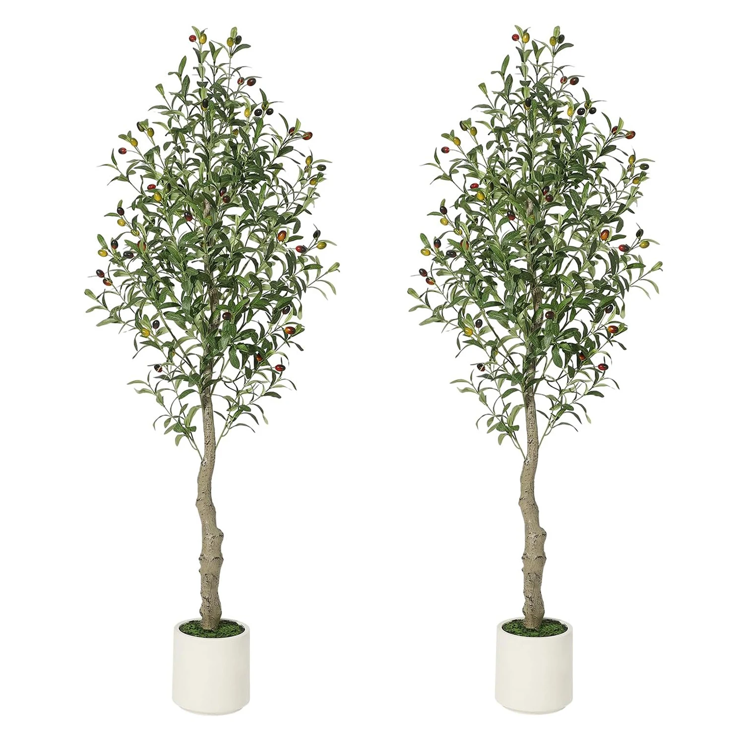 

Искусственное оливковое дерево высотой 5/6/7 футов, имитация оливкового дерева, искусственные растения в белом горшке для дома, гостиной, офиса
