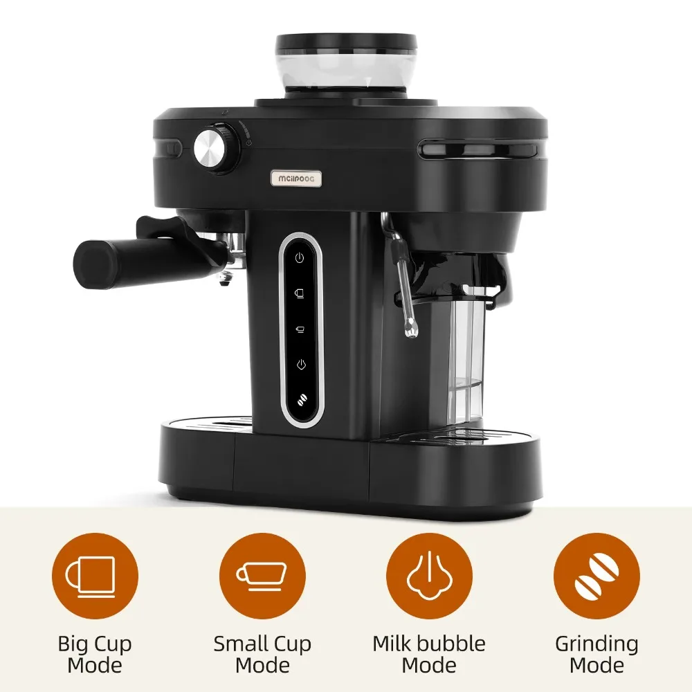 Commercial Mini Home Coffee Maker Grain Semi Automatic Coffee Espresso Machine With Grinder