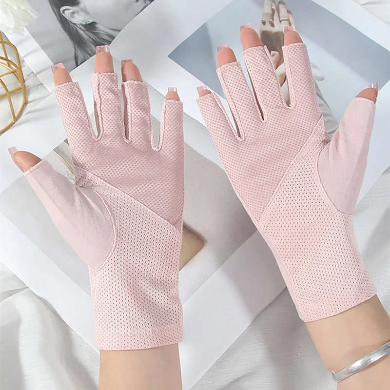 1 Pair Anti UV Nail Gloves Cotton Shield Glove Fingerless Manicure Nail Art Tools LED Lamp Nails Dryer