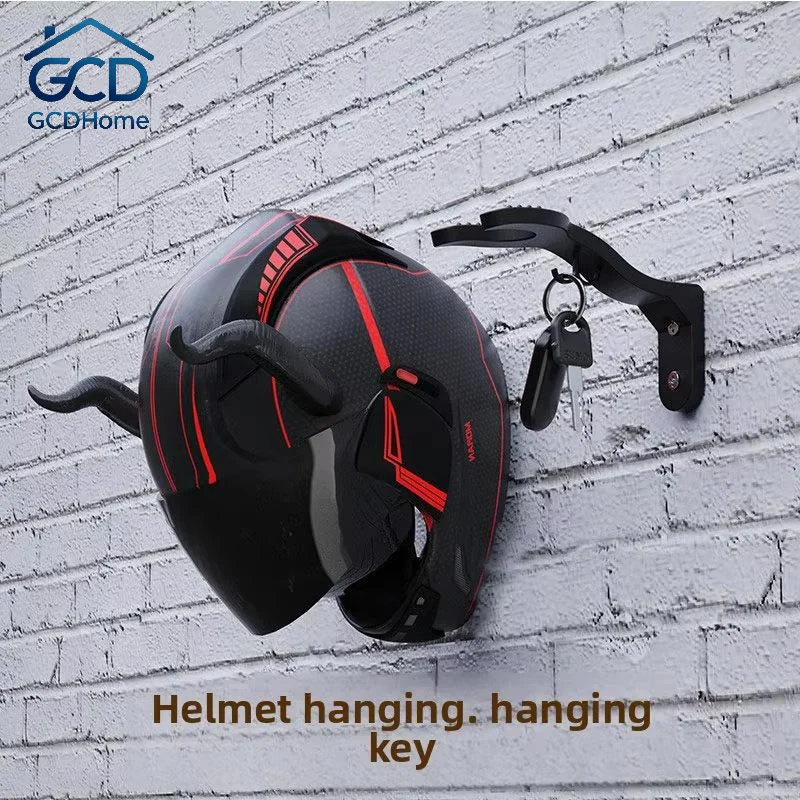 1PC Wall Mount Motorcycle Helmet Hook Universal For Bike Football Cap Headgear Storage Rack Heavy Duty Metal Holder