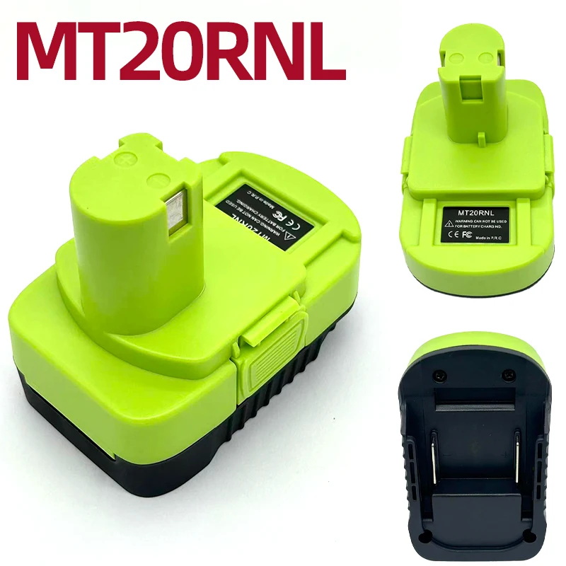Compatible for BL1860B 18V Li-Ion Battery Green Adapter for Ryobi One+ 18V Series Power Tools MT20RNL Battery Conversion Adapter