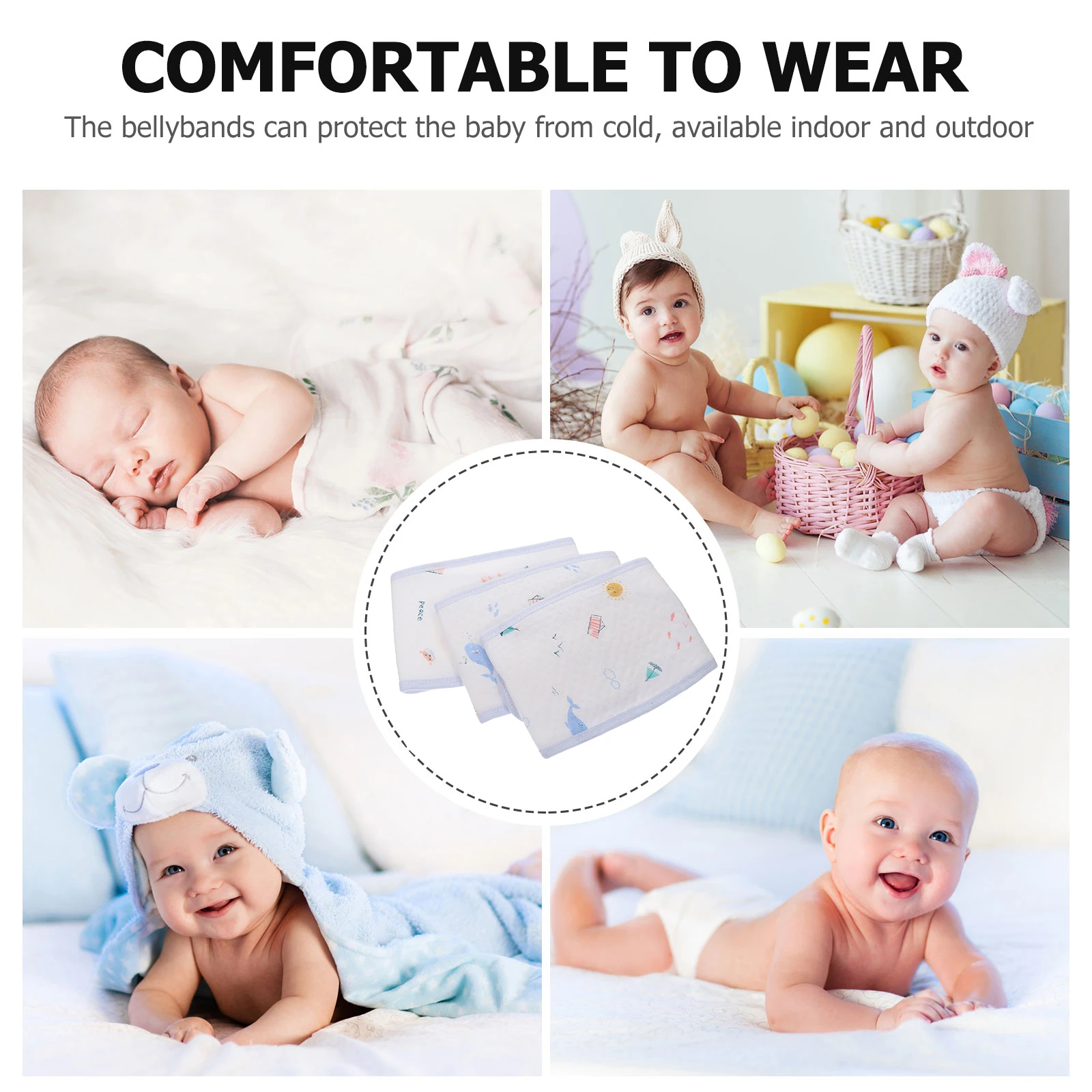 3pcs Newborn Infant Newborn Belly Band Navel Belt Ecological Cotton Soft Warm Belly Wrap Protect Sleep