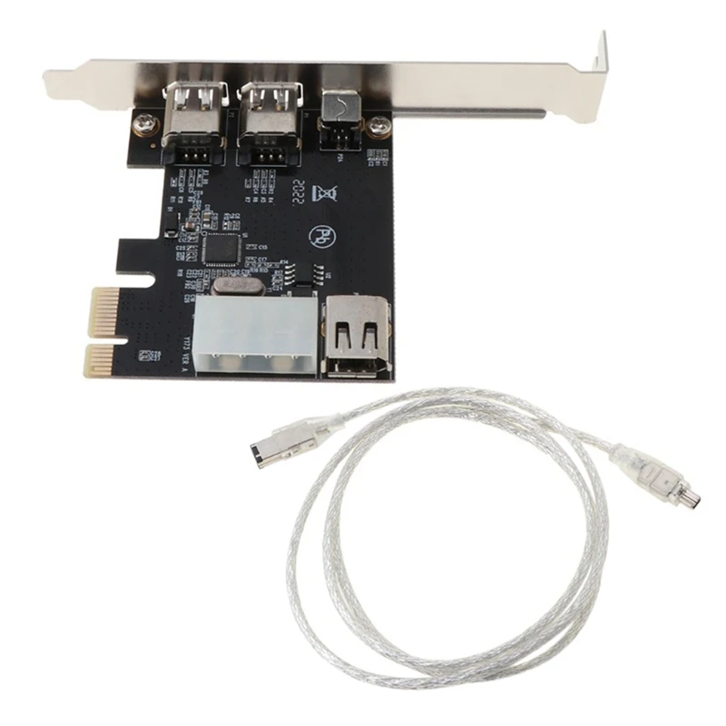 Pci-E 1X 1394 3 Port Firewire Card DV HD Video Capture Card With 1394A 6 Pin To 4 Pin IEEE1394A Interface For Desktop