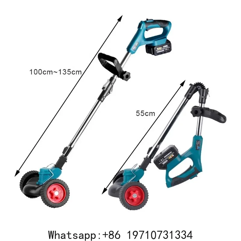 Electric Handheld Lawn Mower Foldable Trimmer Adjustable Garden Pruning Cutting Power Tools  Cleaning  Accessories