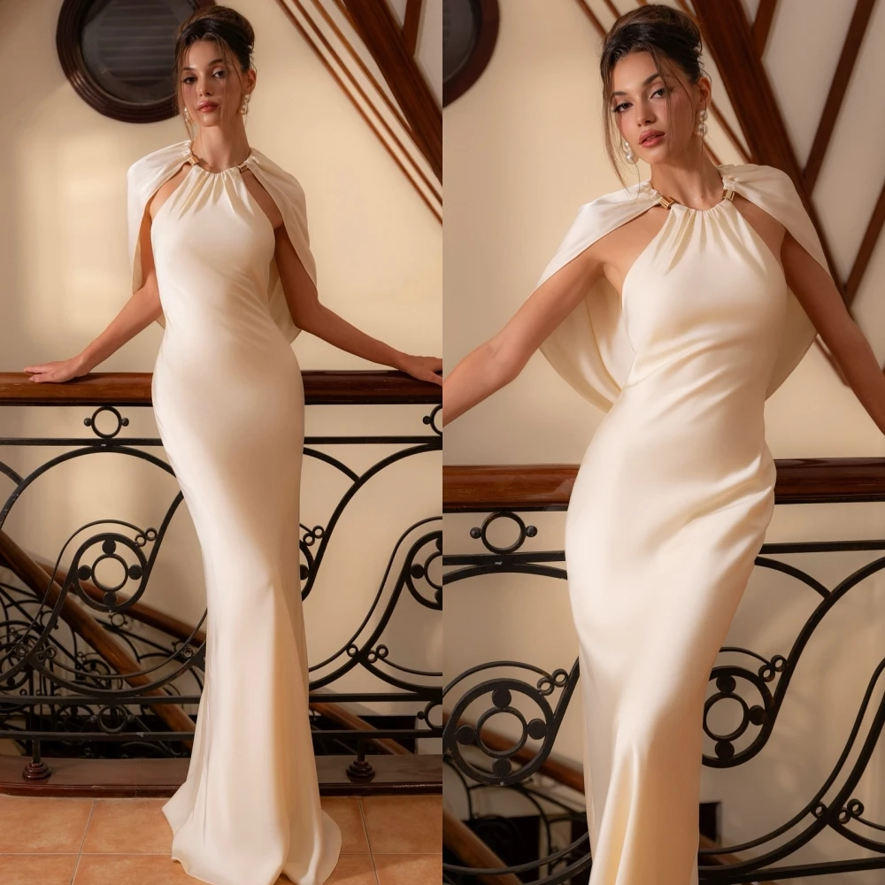 Personalizado sereia tripulação pescoço elegante delicado vestido de noite e temperamento sob medida vestidos de ocasião vestido de festa de alta qualidade