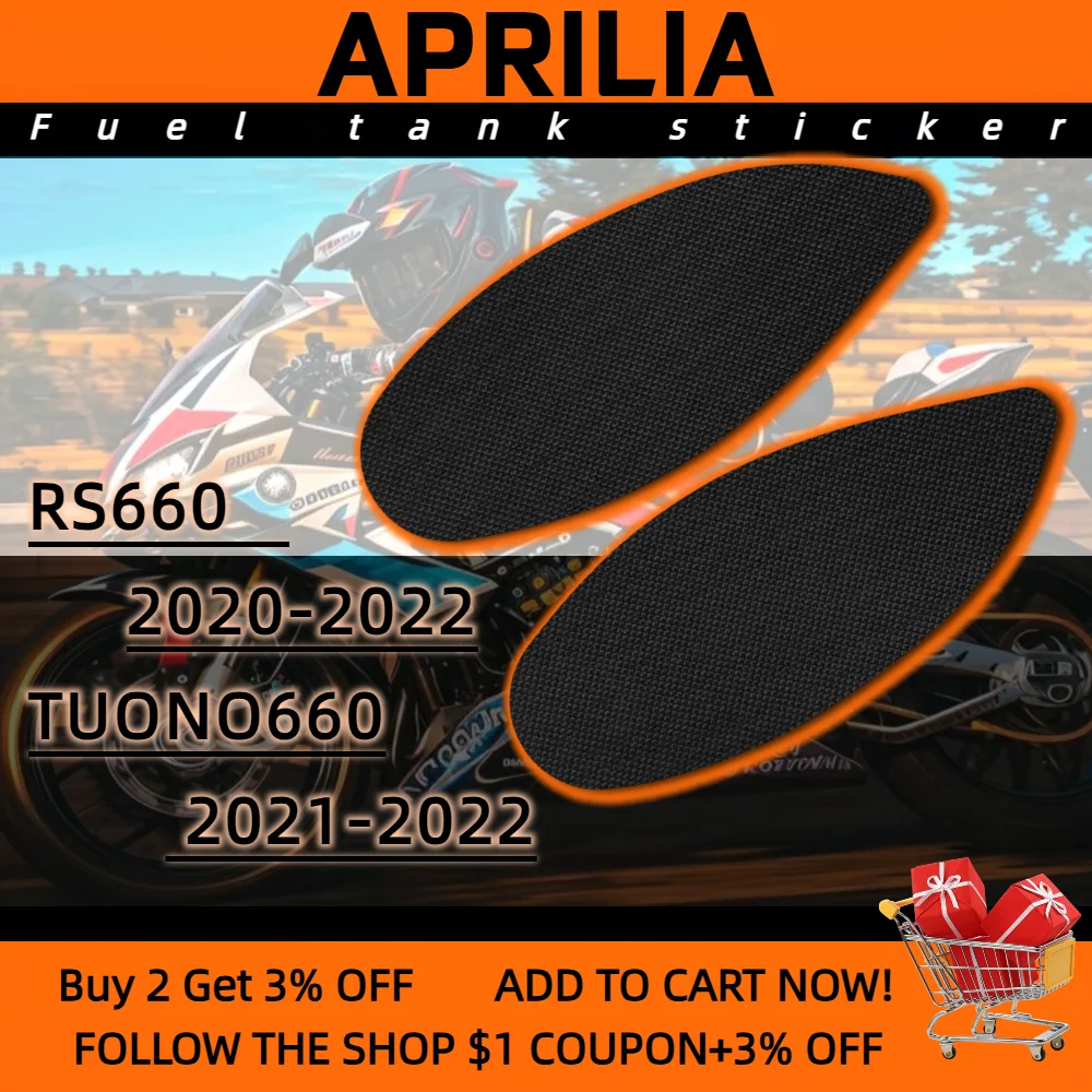 For APRILIA RS660 2020-2022/TUONO660 2021-2022 Tank pad motorcycle Side Fuel tank pad Protector Stickers Knee Grip Traction Pad