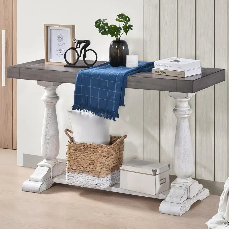 Gamba da tavolo con piedistallo da 30 pollici di altezza: design in fattoria e retrò per il soggiorno