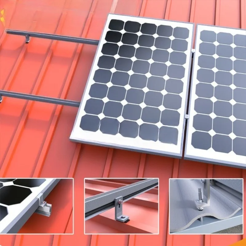 Color steel tile tile photovoltaic bracket aluminum composite track solar panel installation kit