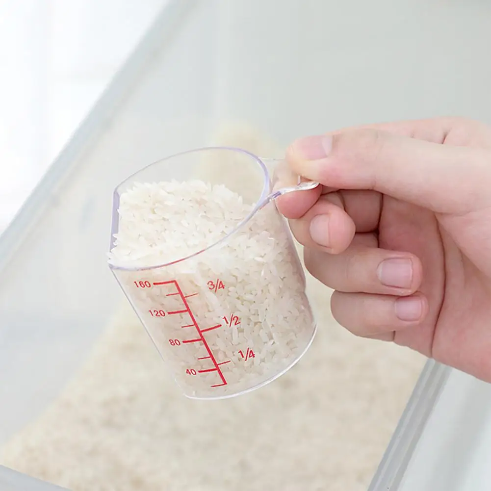 

180ML Plastic Rice Measuring Cup Precision with Handle Cooking Exact Measurement Kitchen Rice Cup Measuring Tools