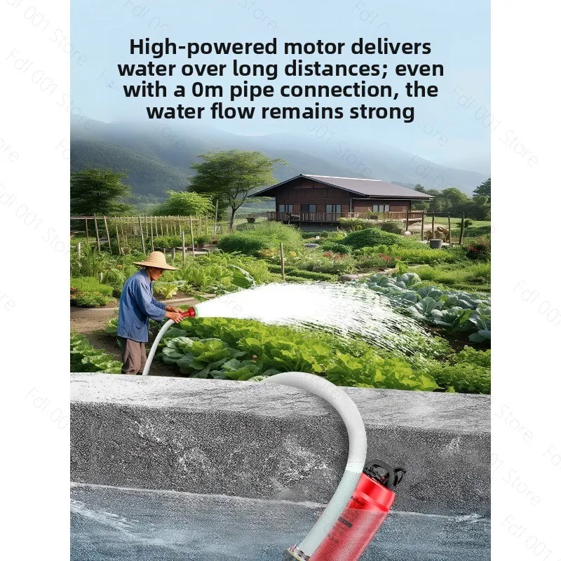 12V Lithium Battery Rechargeable Submersible Pump, DC Water Pump for Home and Agricultural Irrigation, Wireless Remote Control