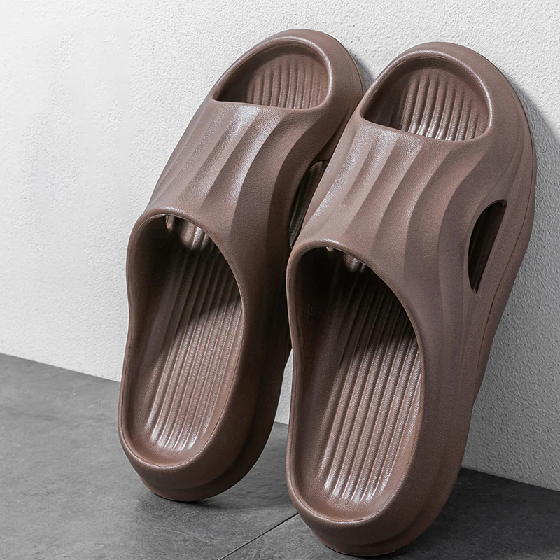 New Summer Concise Trend Solid Color Men Home Shoes For Couple Cosy Slides Lithe Soft Sandals Women Slippers Indoor Flip Flops