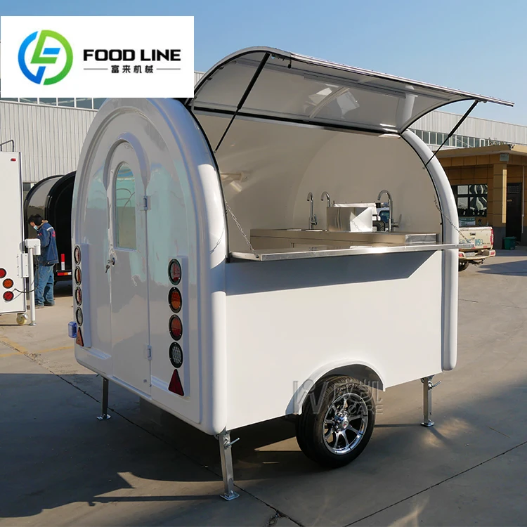 

FULAI Mobil Foodtruck Прицеп для белого кофе Хот-дог Эскимо Тележка для мороженого Мобильный кейтеринг Тележка для продажи еды Прицеп с колесом
