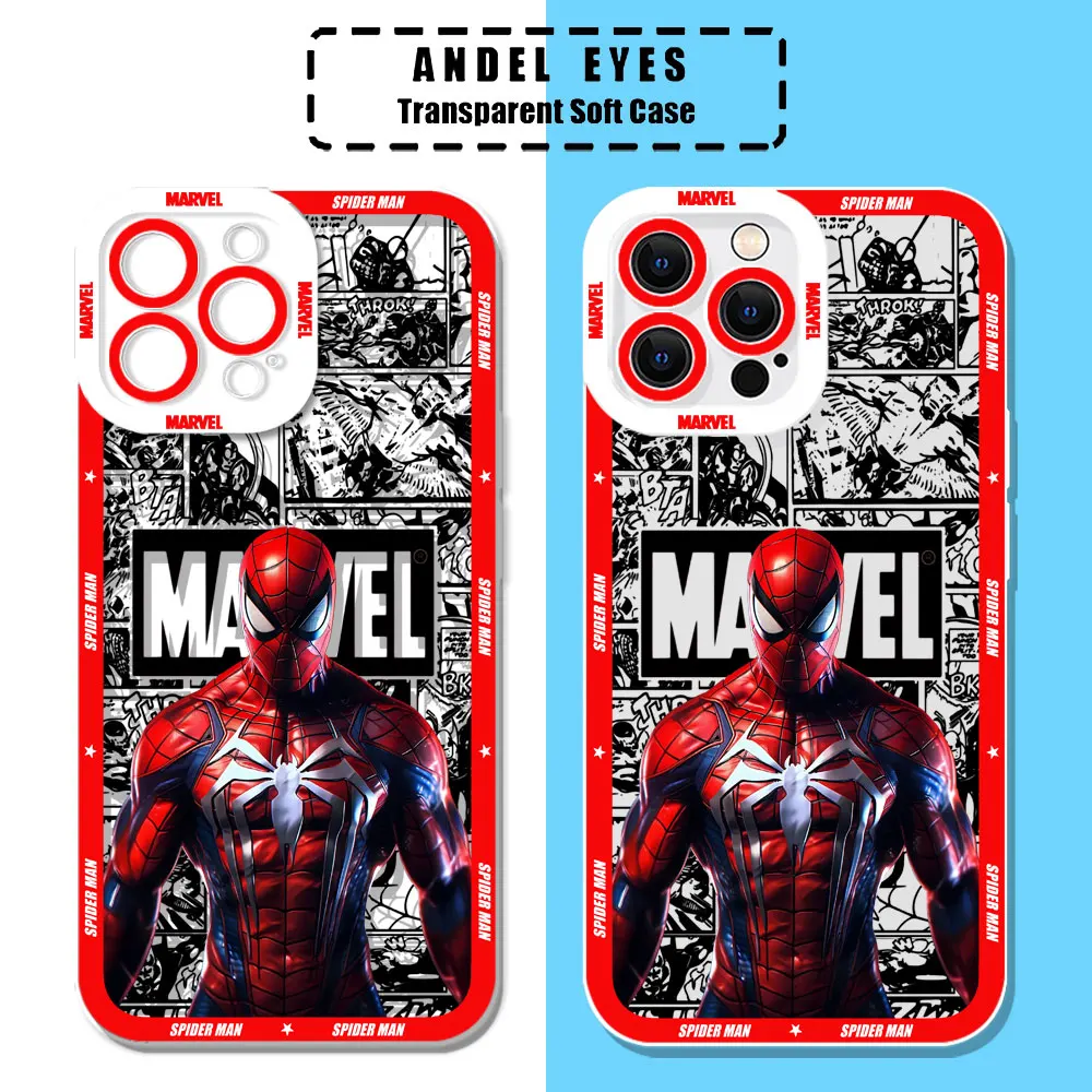 Comics Marvel Spider Man Iron Man Case For Motorola MOTO G73 G72 G71 G60S G53 G52 G32 G30 G22 Edge 40 Pro Plus Transparent Cover