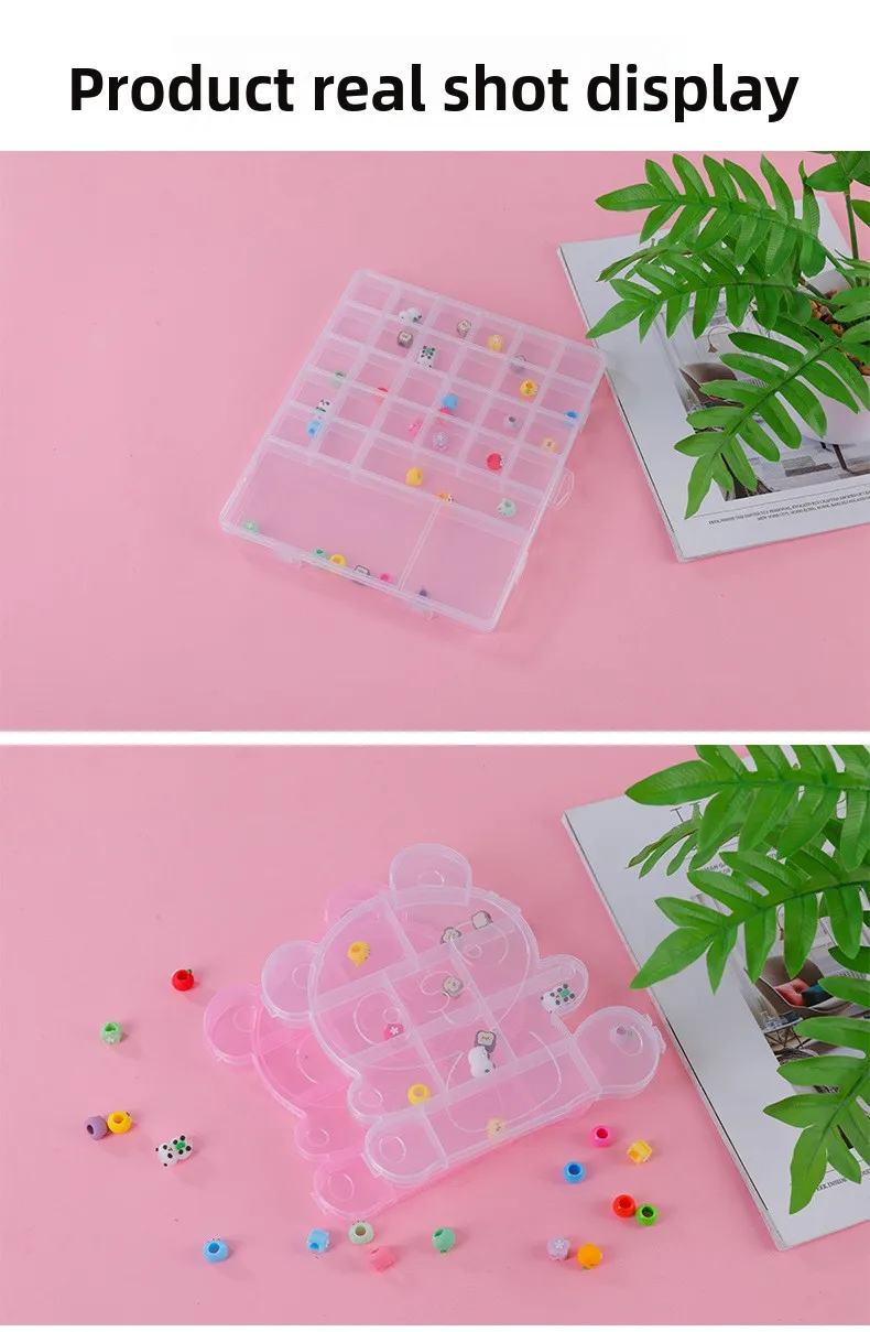 Transparent Storage Container Jewelry Box Clear Plastic Organizer Box Empty Earring Storage Organizer Display Case for Beads