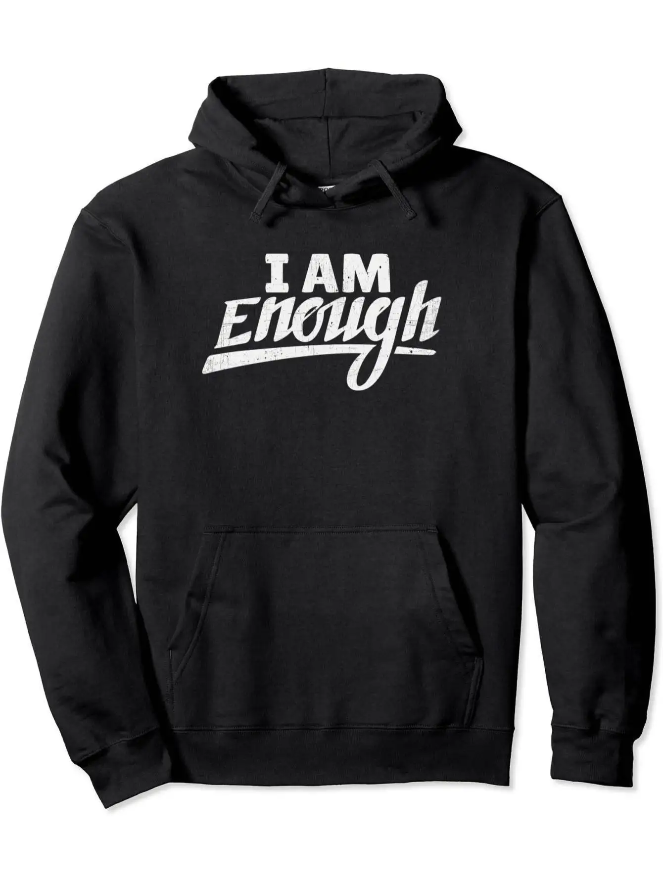 Soy lo suficientemente fuerte, sudadera con capucha Feminist Power: jersey negro para mujer, estampado de letras blancas, moda cómoda 250 g Blockbuster