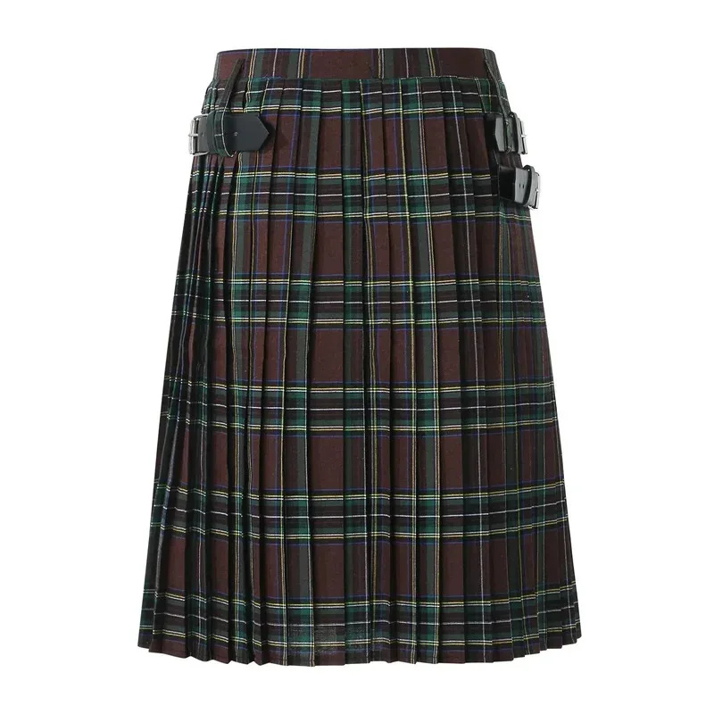25COSSchottland Rock Herren Vintage Kilt Cargo Faltenrock Herren Vintage Gothic Punk Schottischer Kilt Streetwear Tartan Kostüm